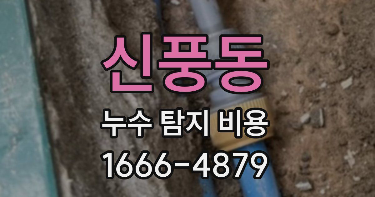 신풍동 누수 탐지 비용