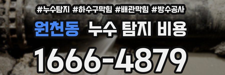 원천동 누수 탐지 비용