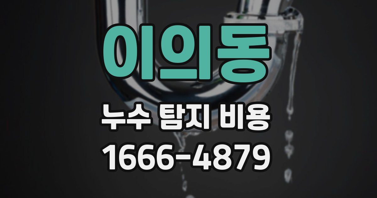 이의동 누수 탐지 비용