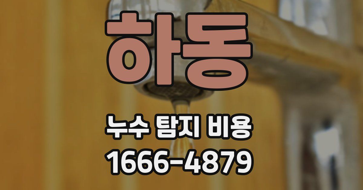 하동 누수 탐지 비용