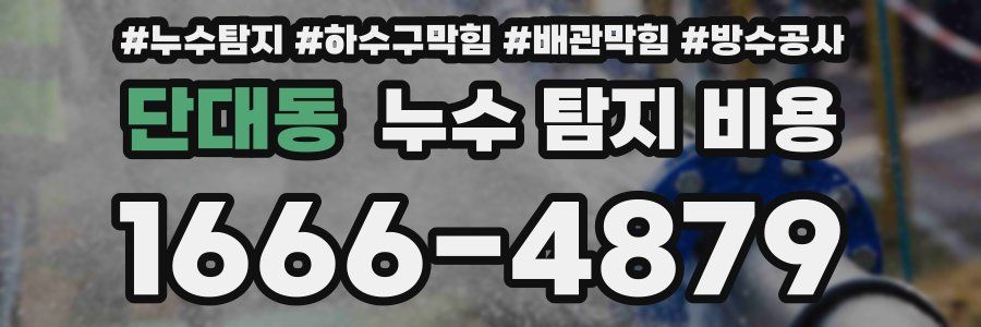 단대동 누수 탐지 비용