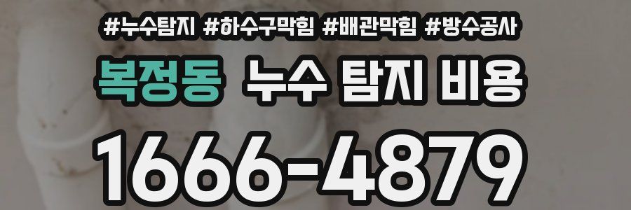 복정동 누수 탐지 비용