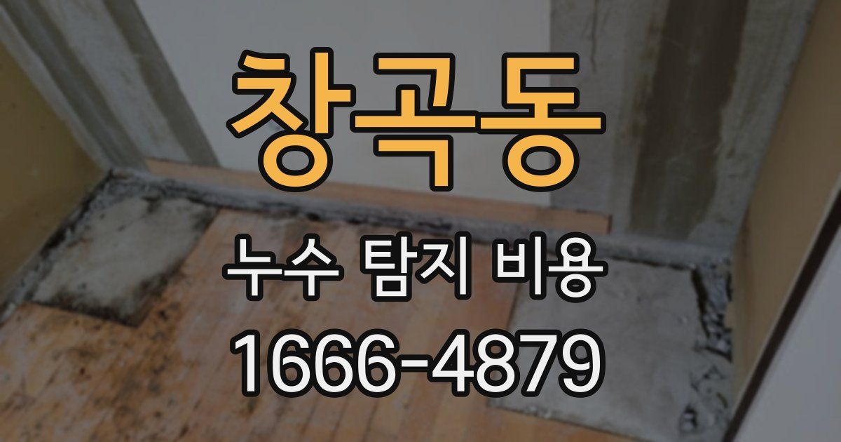 창곡동 누수 탐지 비용