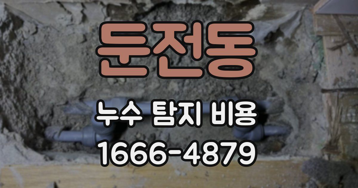 둔전동 누수 탐지 비용