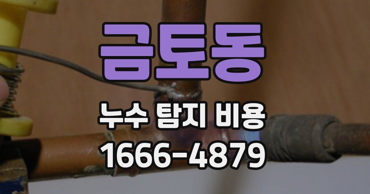 금토동 누수 탐지 비용