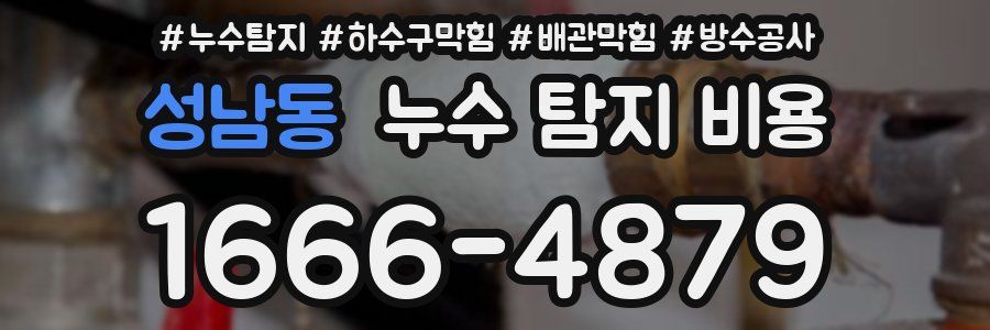 성남동 누수 탐지 비용