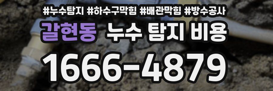갈현동 누수 탐지 비용