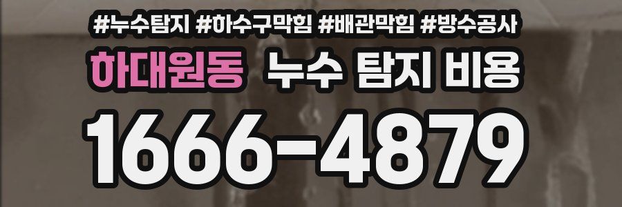하대원동 누수 탐지 비용