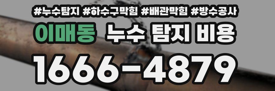 이매동 누수 탐지 비용