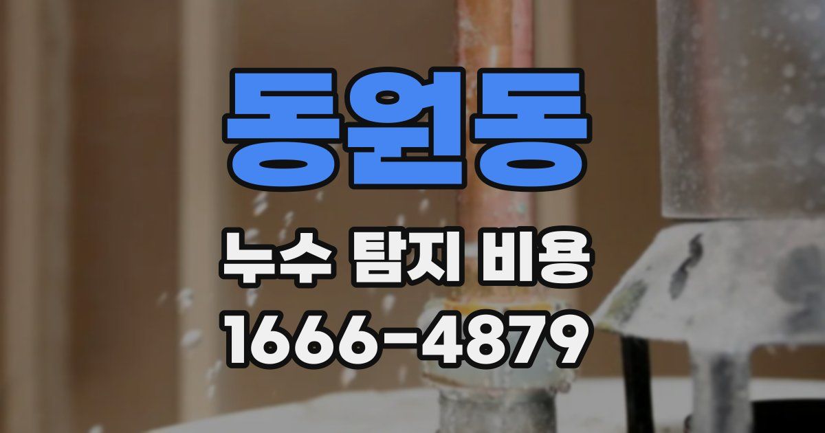 동원동 누수 탐지 비용