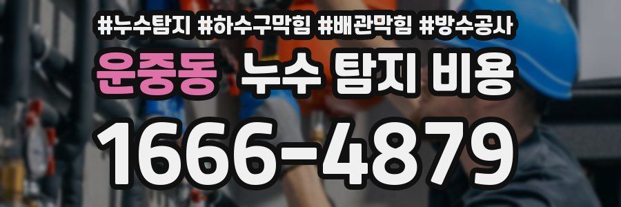 운중동 누수 탐지 비용