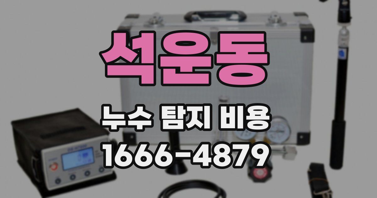 석운동 누수 탐지 비용