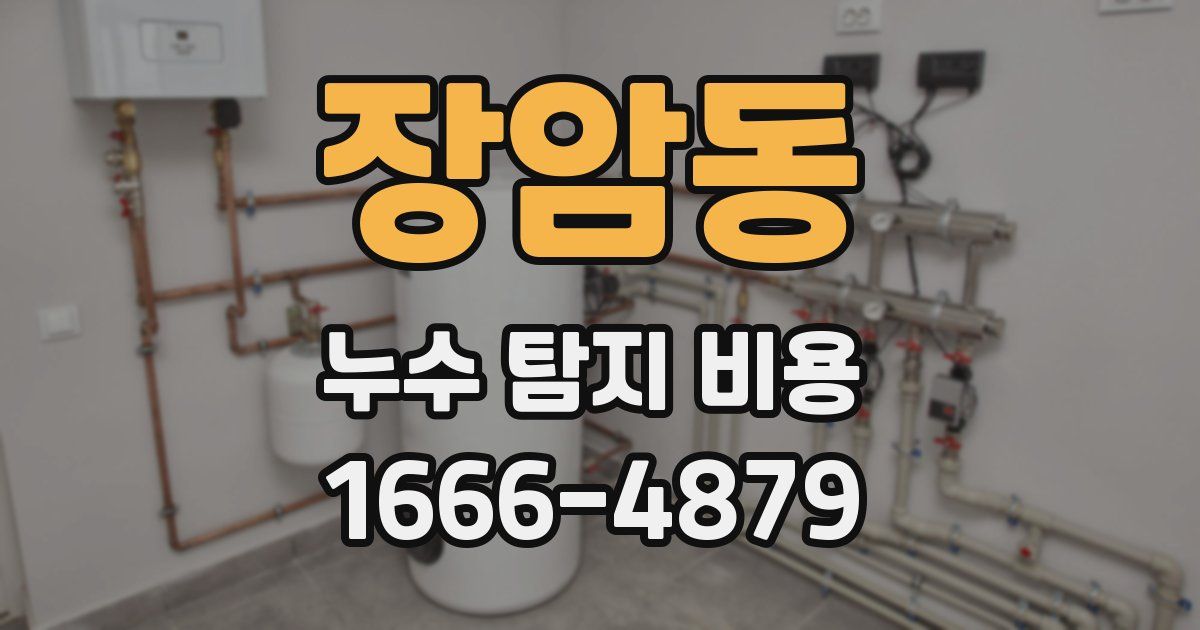 장암동 누수 탐지 비용