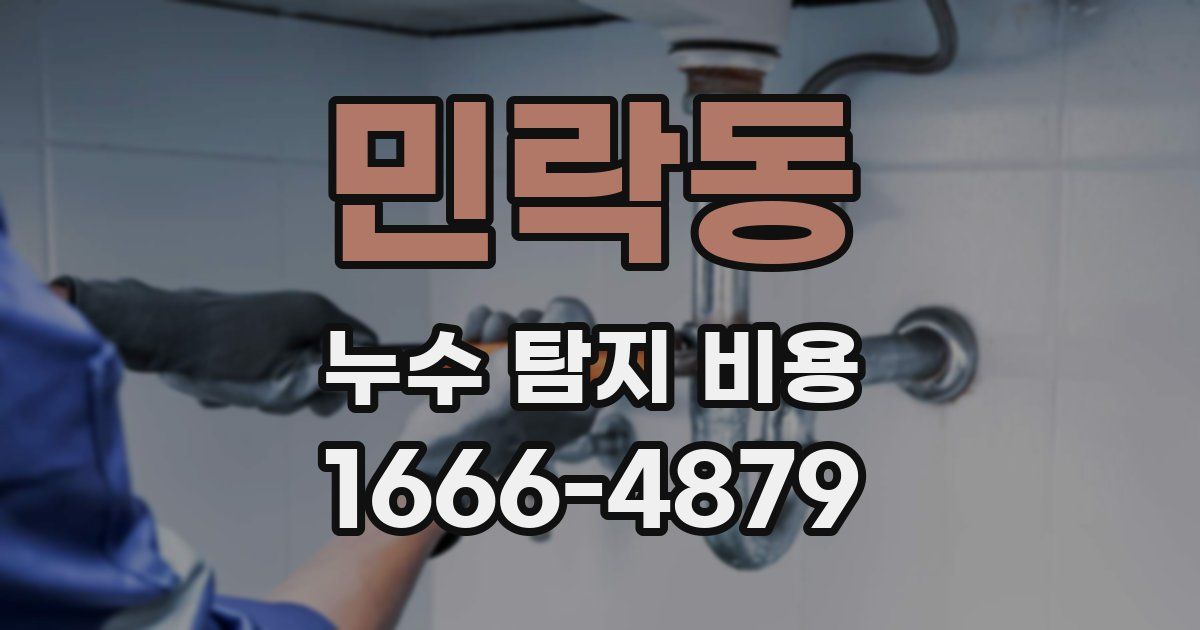 민락동 누수 탐지 비용