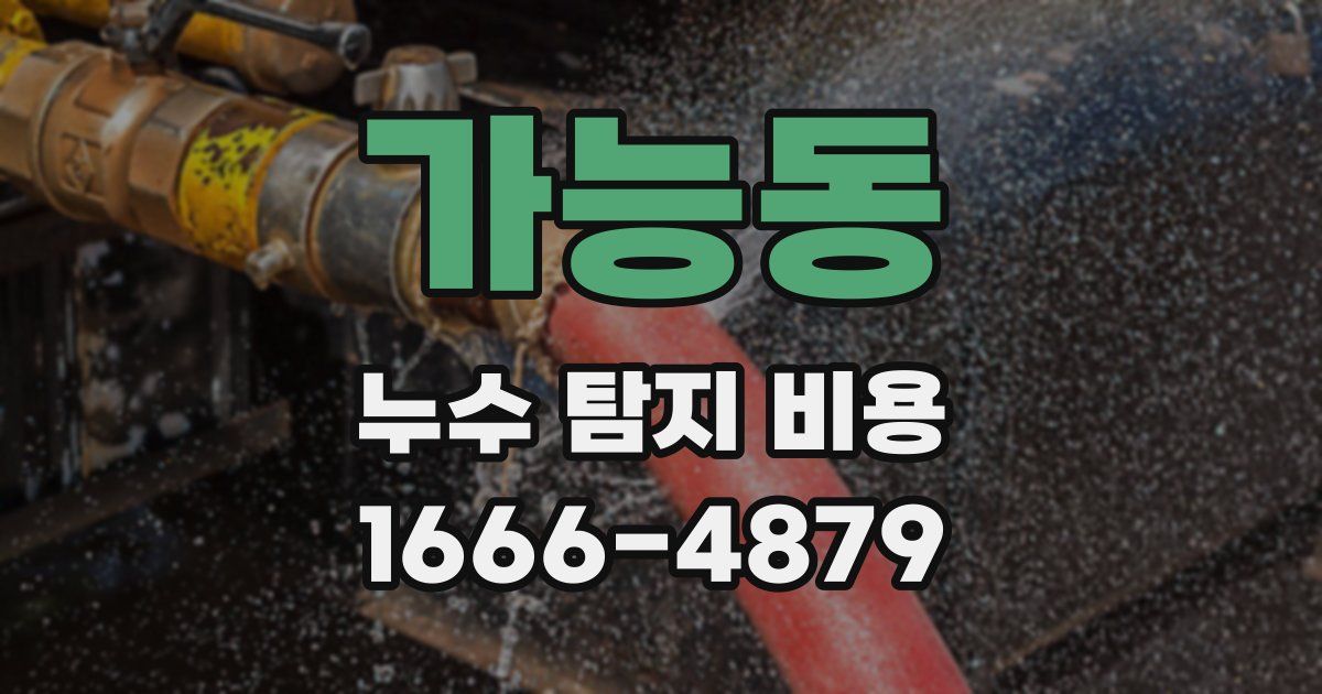 가능동 누수 탐지 비용