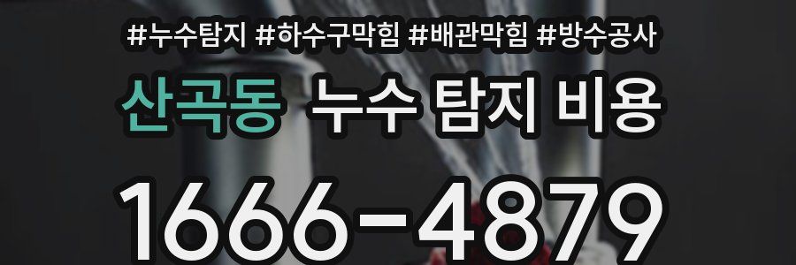 산곡동 누수 탐지 비용