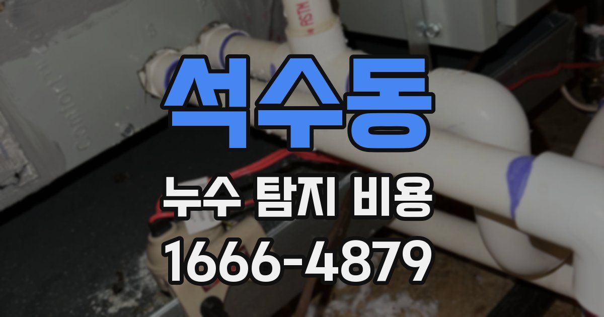 석수동 누수 탐지 비용