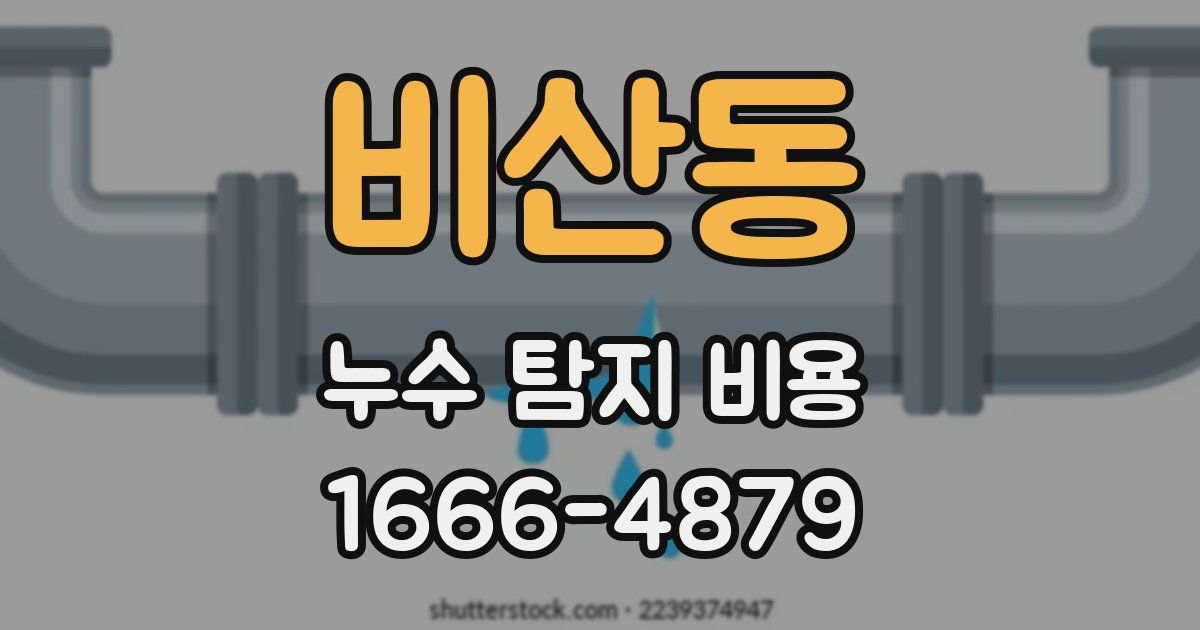 비산동 누수 탐지 비용