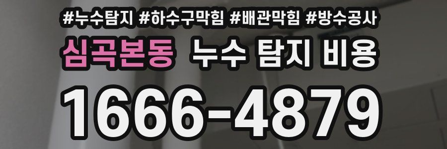 심곡본동 누수 탐지 비용