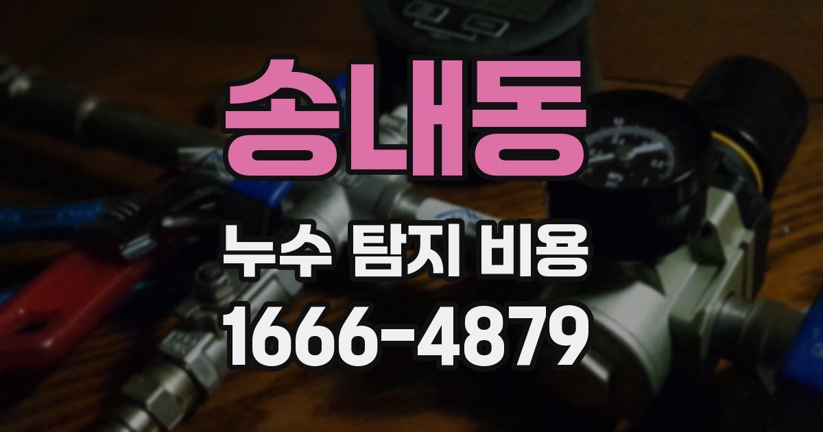 송내동 누수 탐지 비용