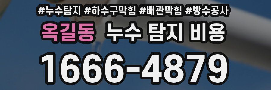 옥길동 누수 탐지 비용