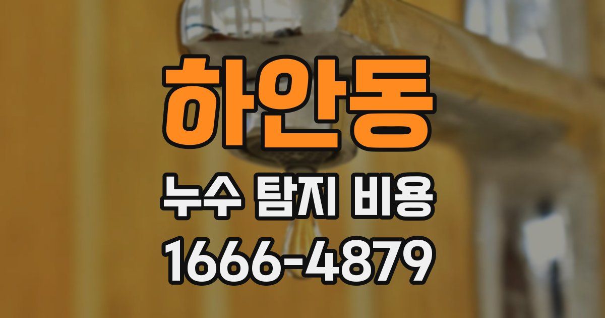 하안동 누수 탐지 비용