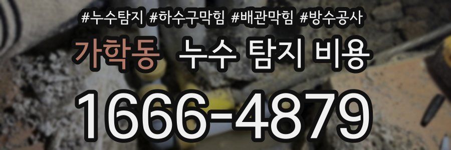 가학동 누수 탐지 비용