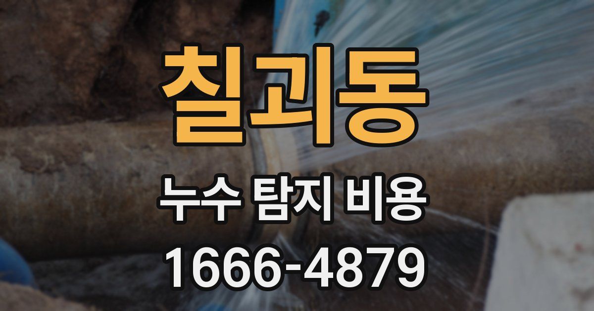 칠괴동 누수 탐지 비용