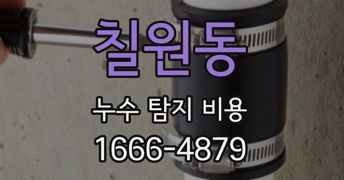 칠원동 누수 탐지 비용