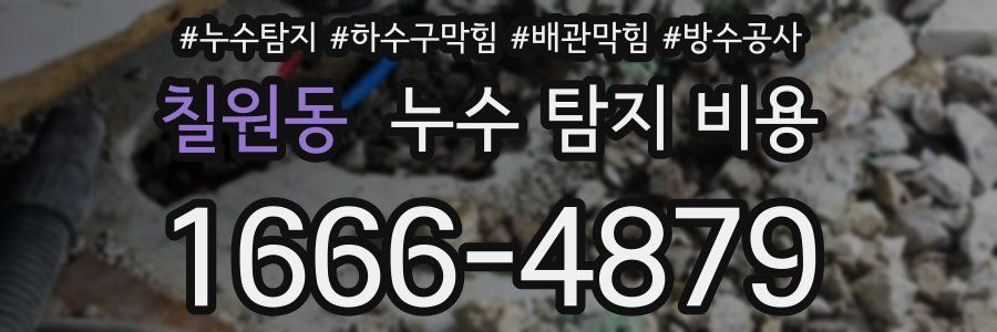 칠원동 누수 탐지 비용