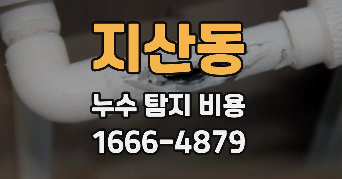 지산동 누수 탐지 비용