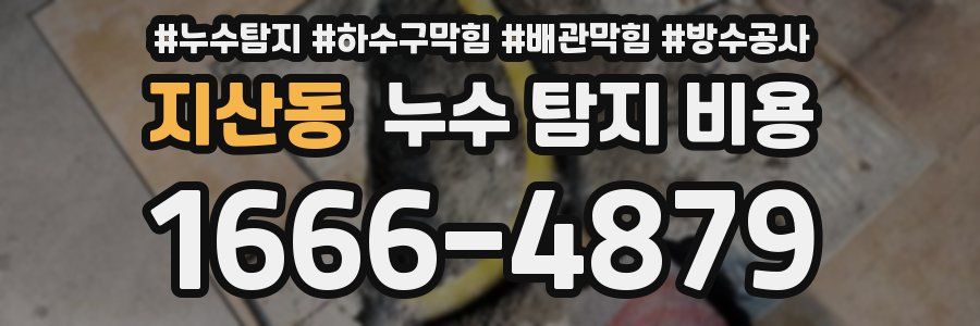 지산동 누수 탐지 비용