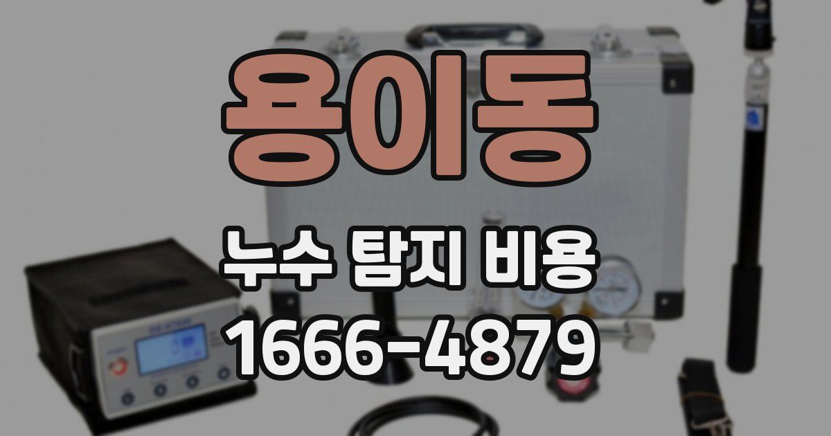 용이동 누수 탐지 비용