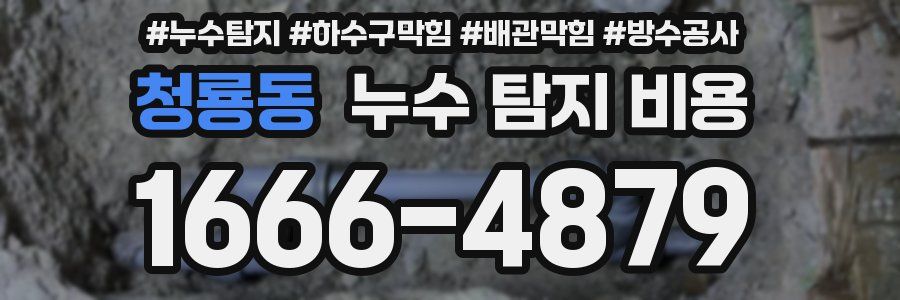 청룡동 누수 탐지 비용