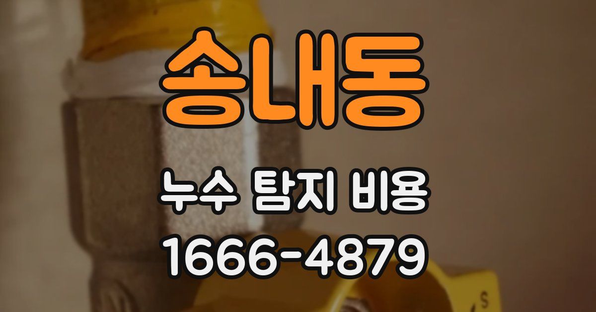 송내동 누수 탐지 비용