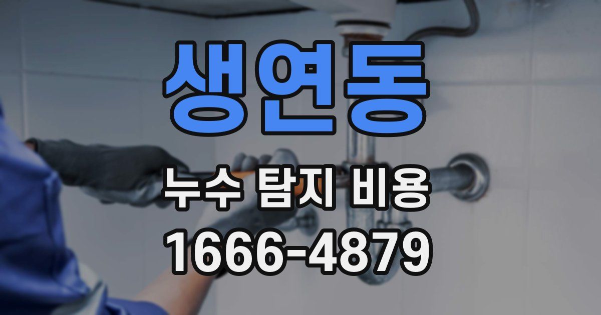 생연동 누수 탐지 비용