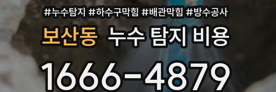 보산동 누수 탐지 비용
