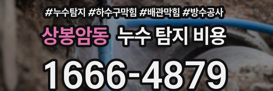 상봉암동 누수 탐지 비용