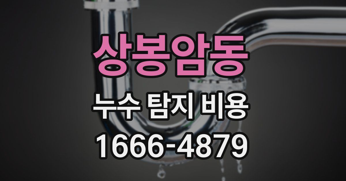 상봉암동 누수 탐지 비용