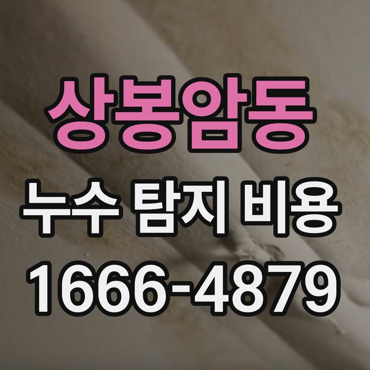 상봉암동 누수 탐지 비용