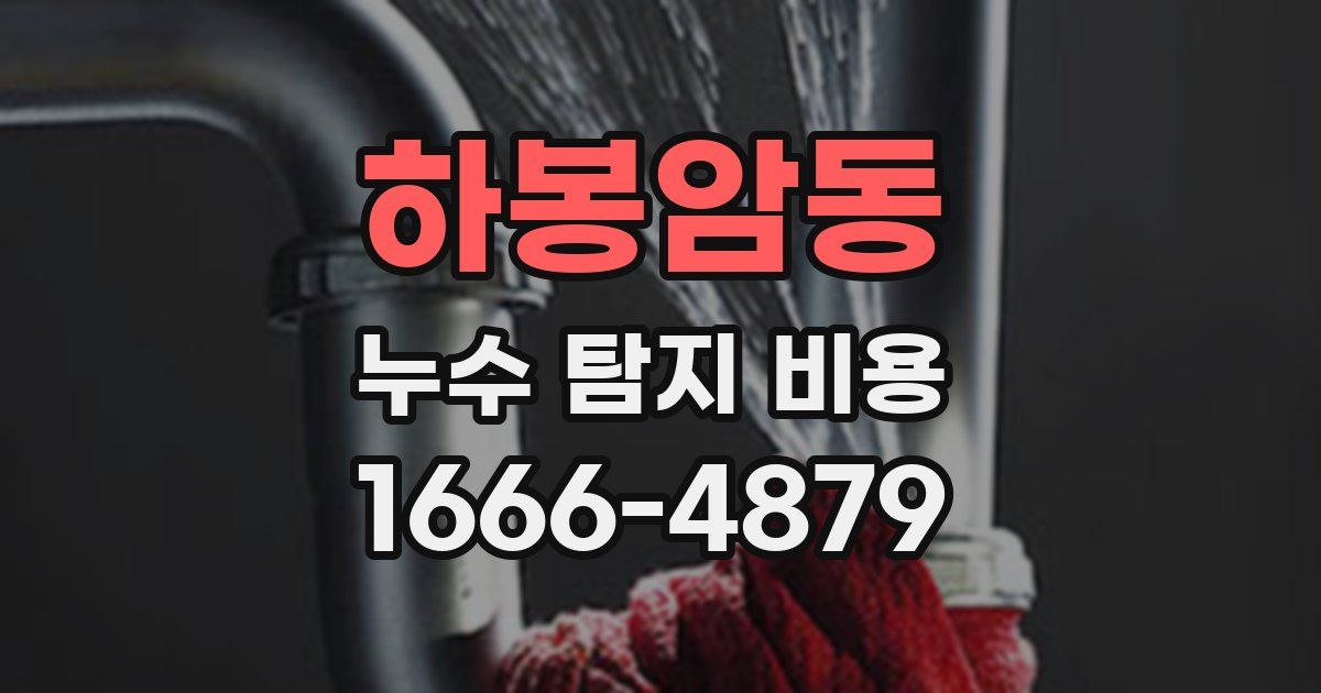 하봉암동 누수 탐지 비용