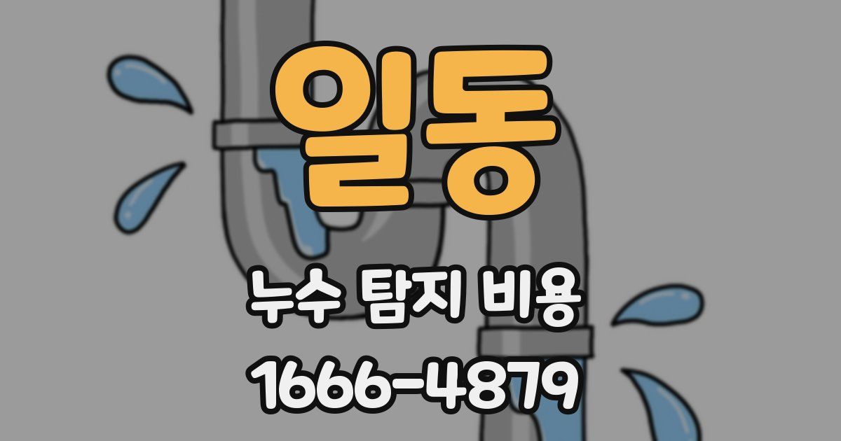 일동 누수 탐지 비용