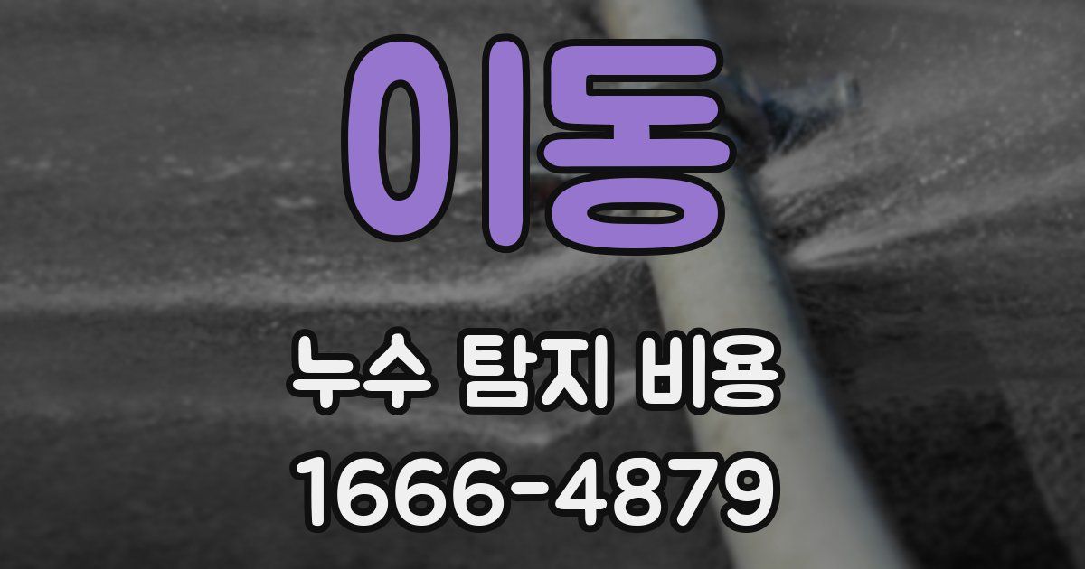 이동 누수 탐지 비용