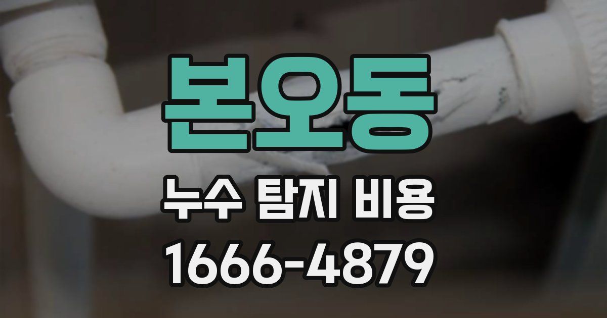본오동 누수 탐지 비용