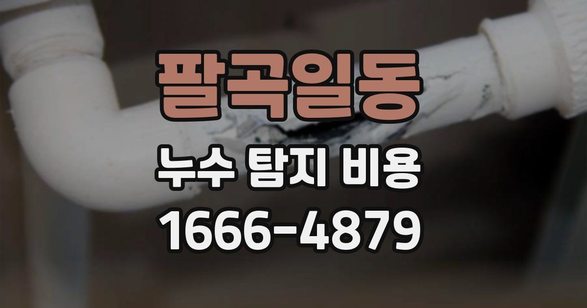 팔곡일동 누수 탐지 비용