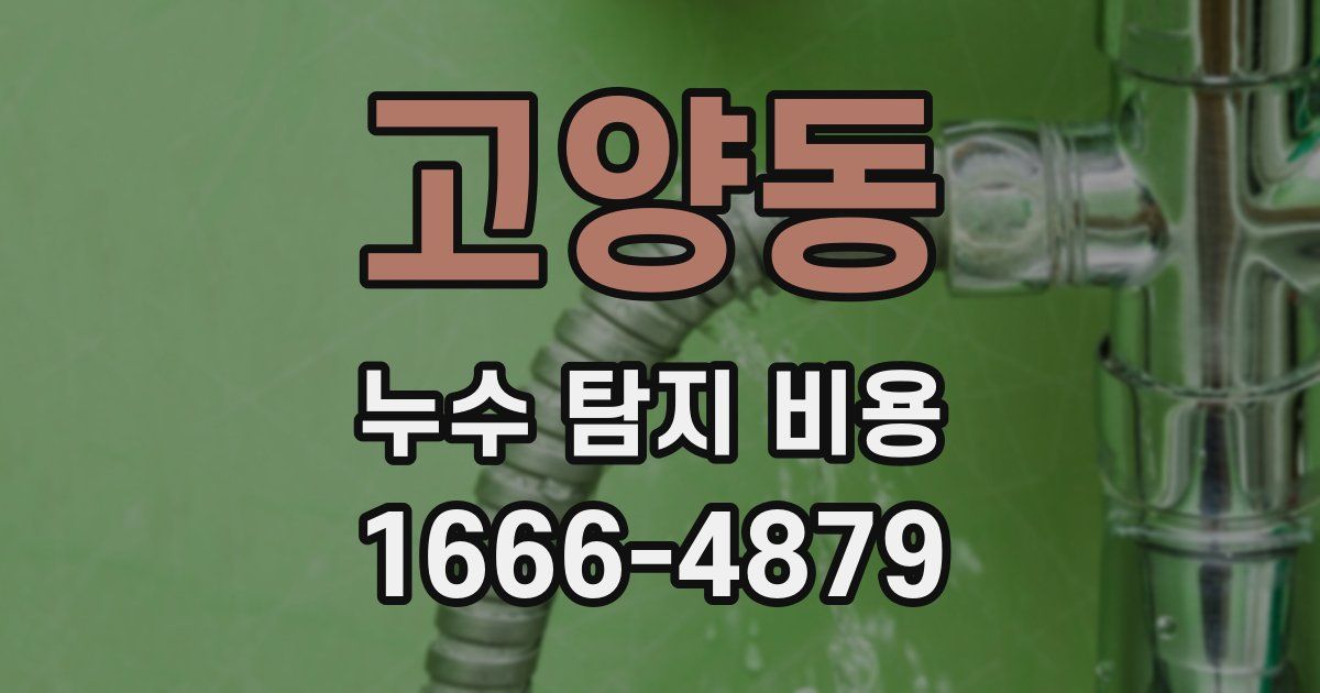 고양동 누수 탐지 비용