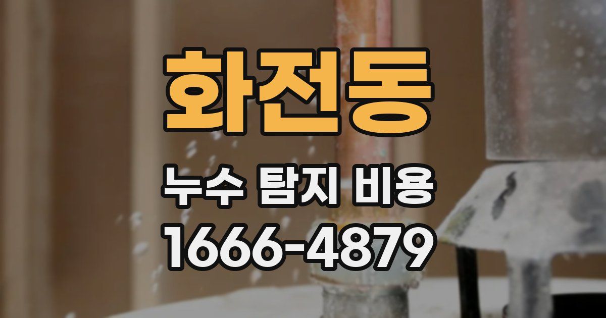 화전동 누수 탐지 비용