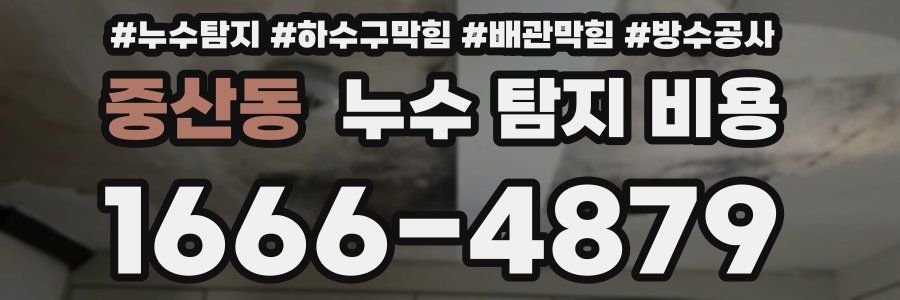 중산동 누수 탐지 비용