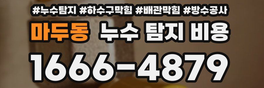 마두동 누수 탐지 비용
