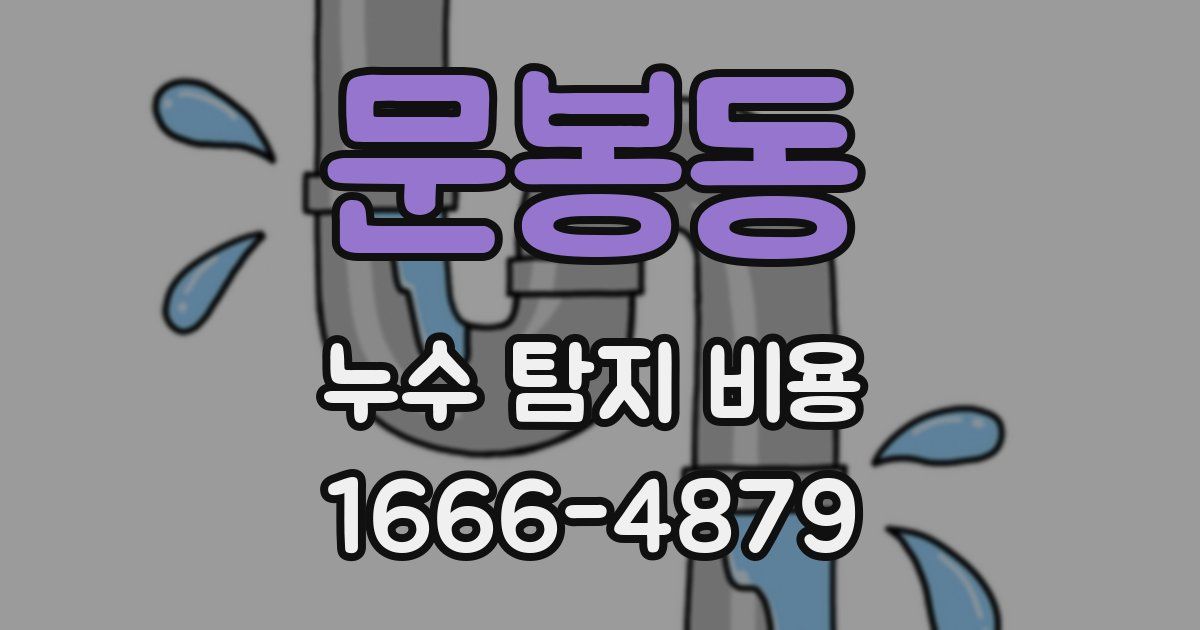 문봉동 누수 탐지 비용